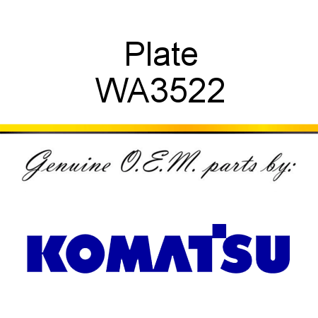 Plate WA3522