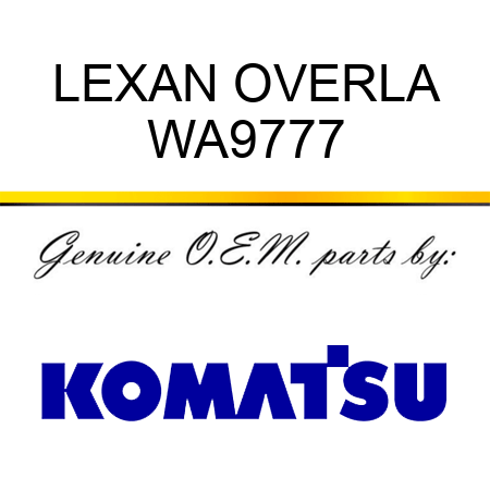 LEXAN OVERLA WA9777