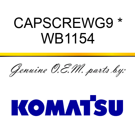 CAPSCREW,G9 * WB1154