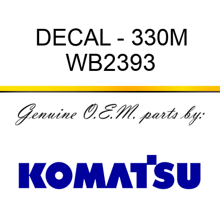 DECAL - 330M WB2393