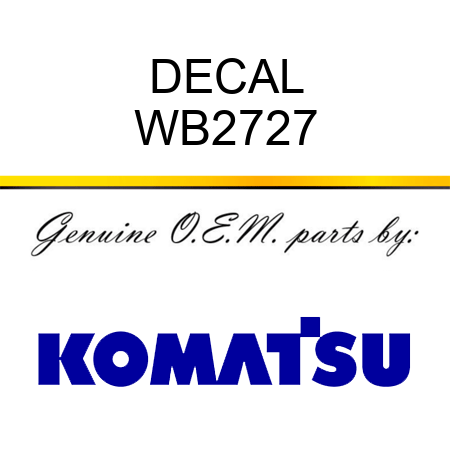 DECAL WB2727