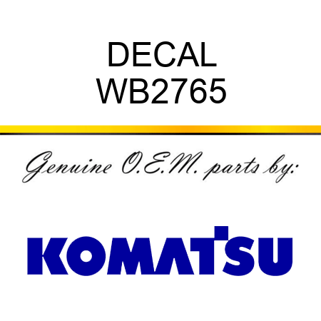DECAL WB2765
