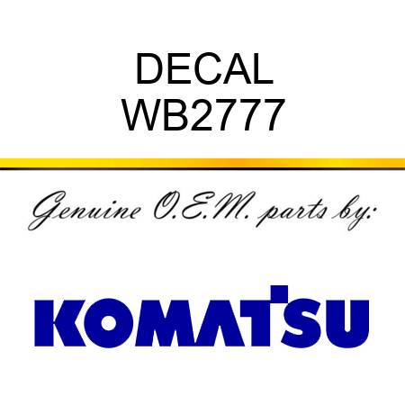 DECAL WB2777