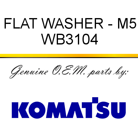 FLAT WASHER - M5 WB3104
