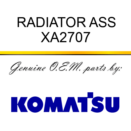 RADIATOR ASS XA2707