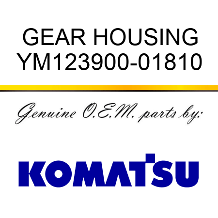 GEAR HOUSING YM123900-01810