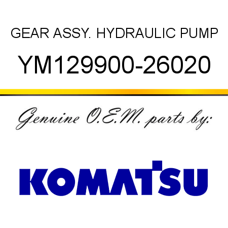 GEAR ASSY., HYDRAULIC PUMP YM129900-26020