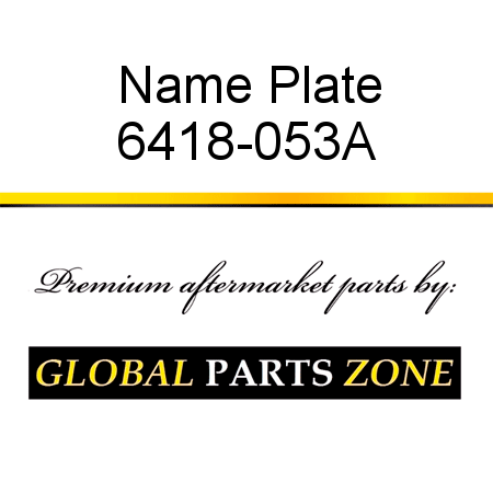 Name Plate 6418-053A