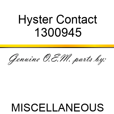 Hyster, Contact 1300945