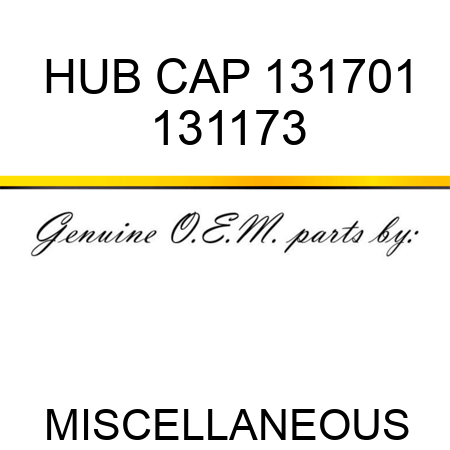 HUB CAP 131701 131173