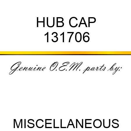 HUB CAP 131706