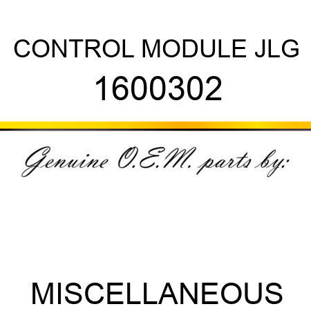 CONTROL MODULE JLG 1600302