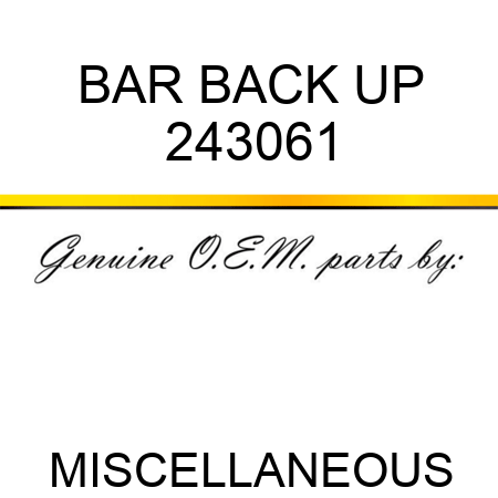 BAR BACK UP 243061