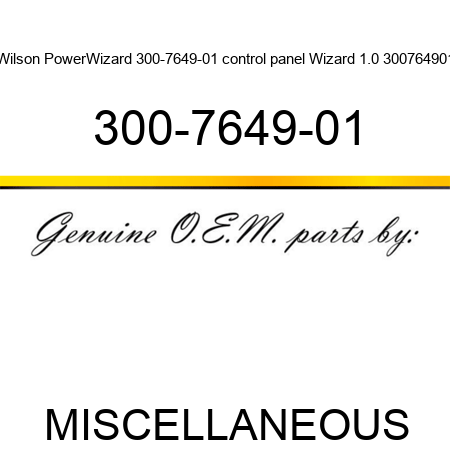 Wilson PowerWizard 300-7649-01 control panel Wizard 1.0 300764901 300-7649-01