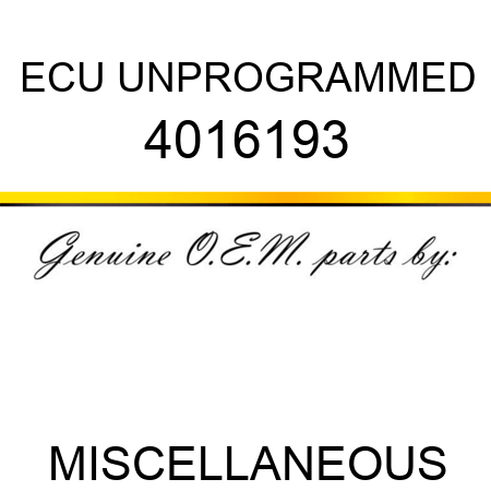 ECU, UNPROGRAMMED 4016193