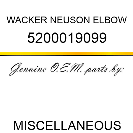 WACKER NEUSON ELBOW 5200019099