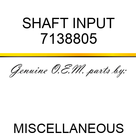 SHAFT INPUT 7138805