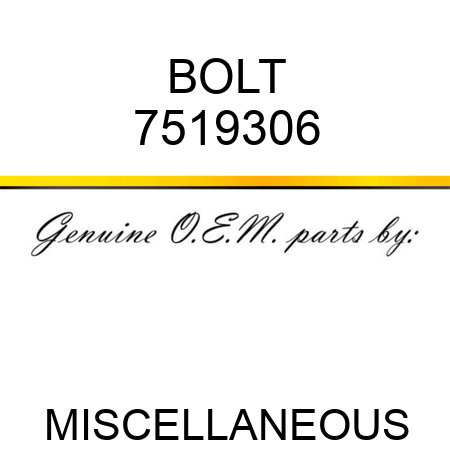 BOLT 7519306