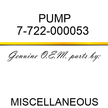 PUMP 7-722-000053 