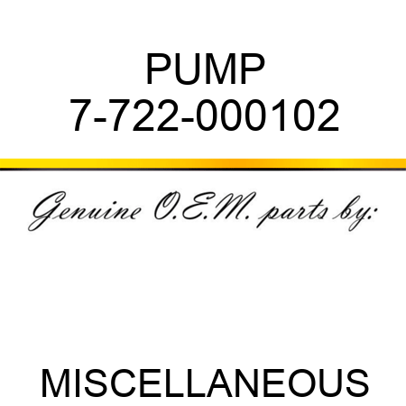 PUMP 7-722-000102