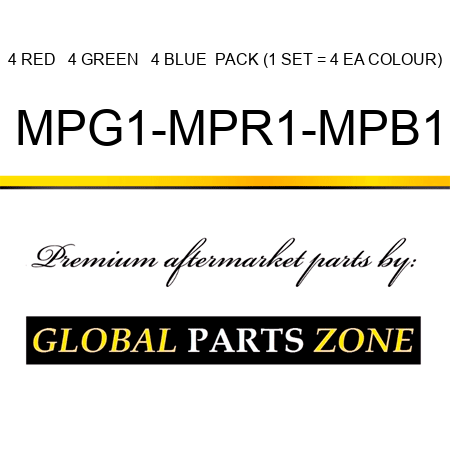 4 RED + 4 GREEN + 4 BLUE  PACK (1 SET = 4 EA COLOUR) MPG1-MPR1-MPB1