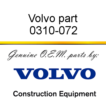 Volvo part 0310-072
