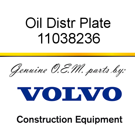 Oil Distr Plate 11038236