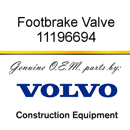 Footbrake Valve 11196694