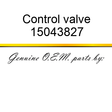 Control valve 15043827