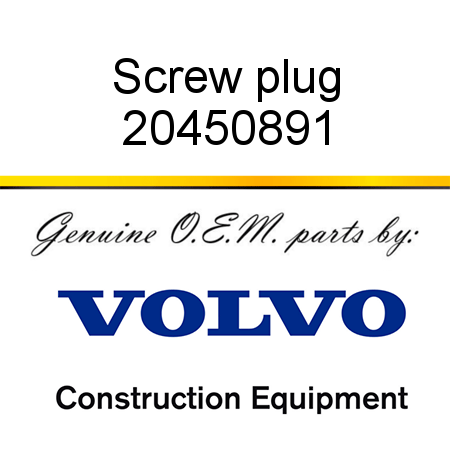 Screw plug 20450891
