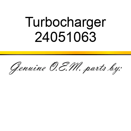 Turbocharger 24051063