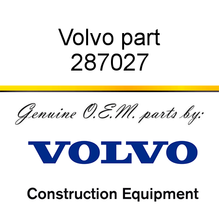 Volvo part 287027