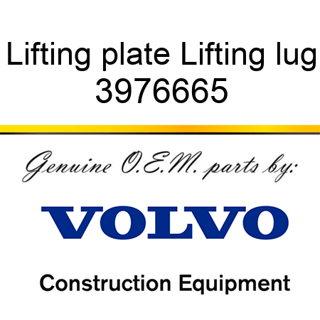 Lifting plate, Lifting lug 3976665