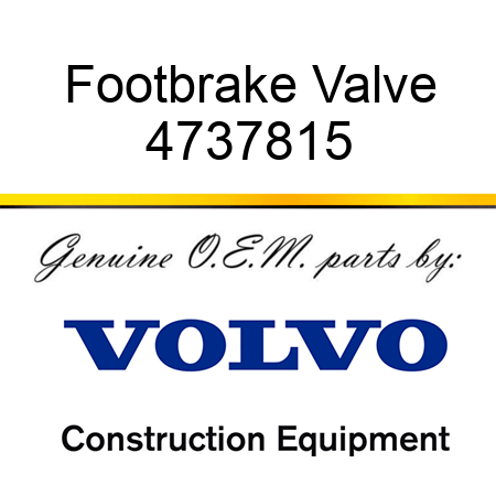 Footbrake Valve 4737815