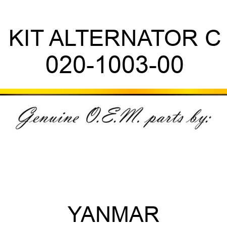 KIT ALTERNATOR C 020-1003-00