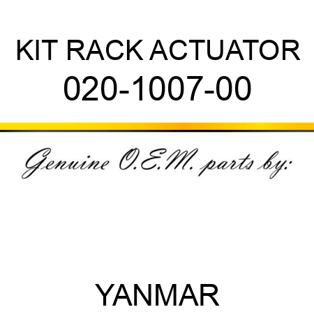 KIT RACK ACTUATOR 020-1007-00