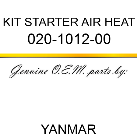 KIT STARTER AIR HEAT 020-1012-00