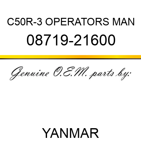 C50R-3 OPERATORS MAN 08719-21600