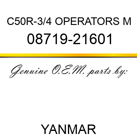 C50R-3/4 OPERATORS M 08719-21601