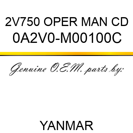 2V750 OPER MAN CD 0A2V0-M00100C