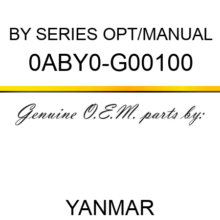 BY SERIES OPT/MANUAL 0ABY0-G00100