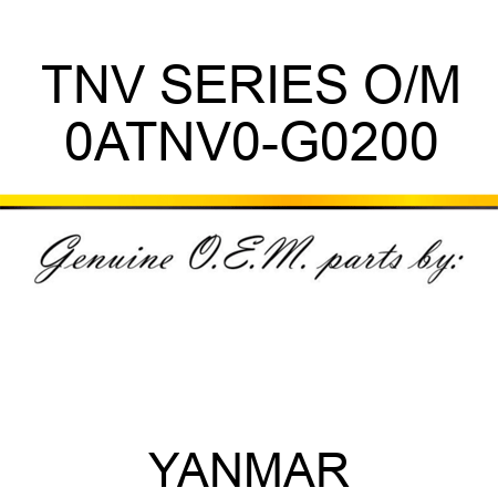 TNV SERIES O/M 0ATNV0-G0200
