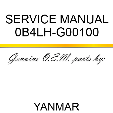 SERVICE MANUAL 0B4LH-G00100