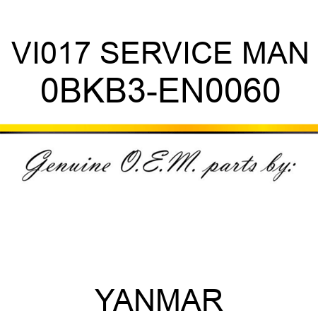 VI017 SERVICE MAN 0BKB3-EN0060