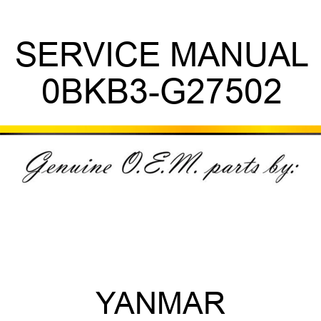 SERVICE MANUAL 0BKB3-G27502