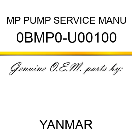 MP PUMP SERVICE MANU 0BMP0-U00100