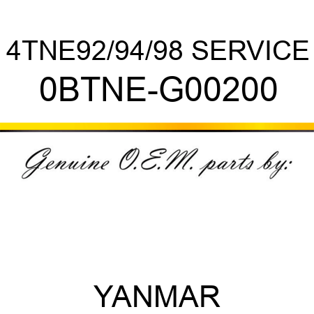 4TNE92/94/98 SERVICE 0BTNE-G00200