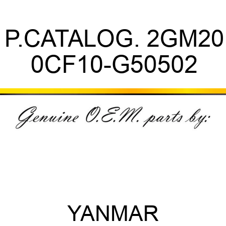 P.CATALOG. 2GM20 0CF10-G50502