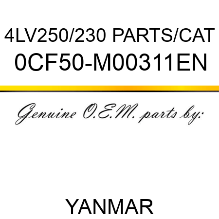 4LV250/230 PARTS/CAT 0CF50-M00311EN