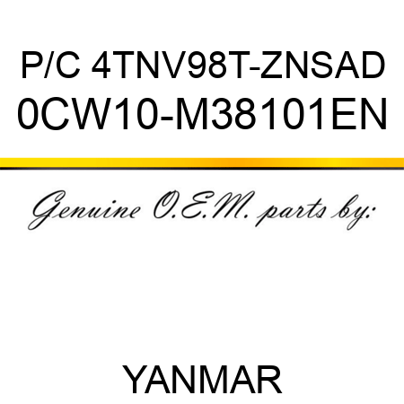 P/C 4TNV98T-ZNSAD 0CW10-M38101EN